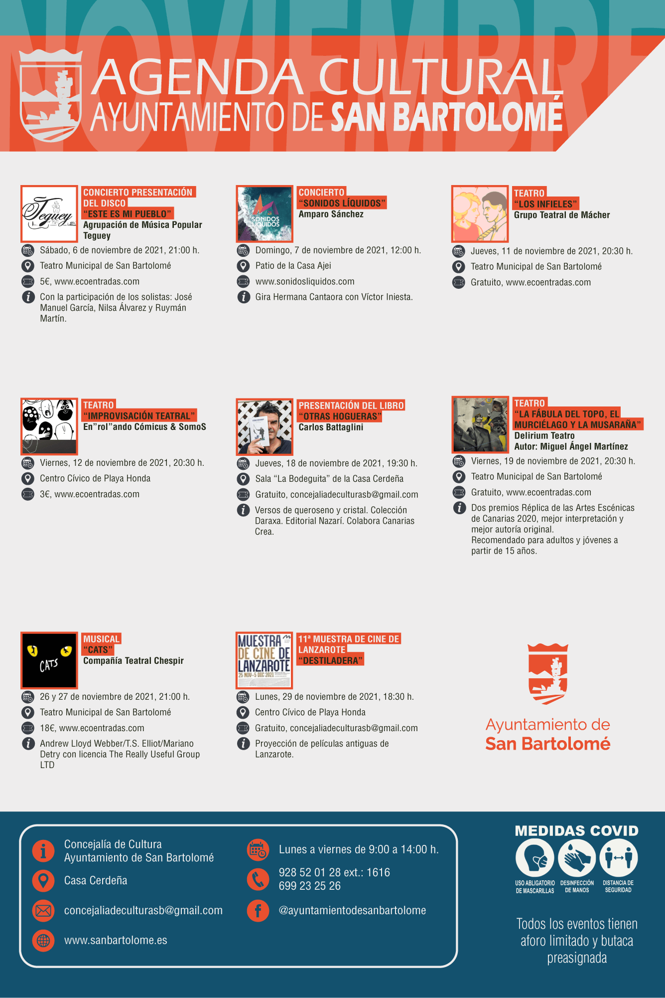 Agenda cultural del mes de noviembre