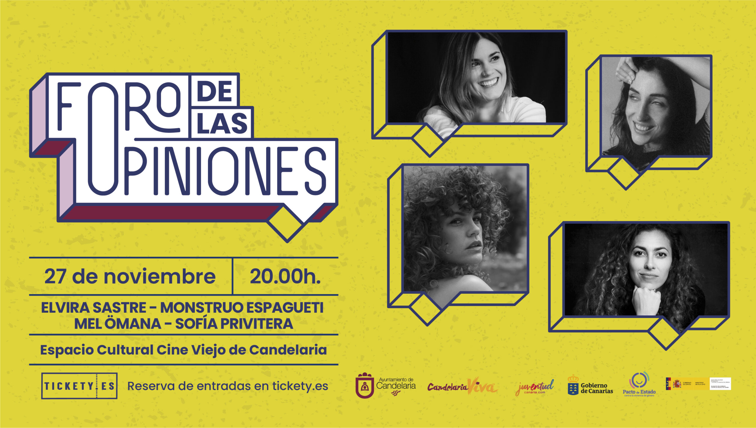 Elvira Sastre, Monstruo Espagueti, Mel Ömana y Sofía Privitera lideran el Foro de las Opiniones en Candelaria – Candelaria