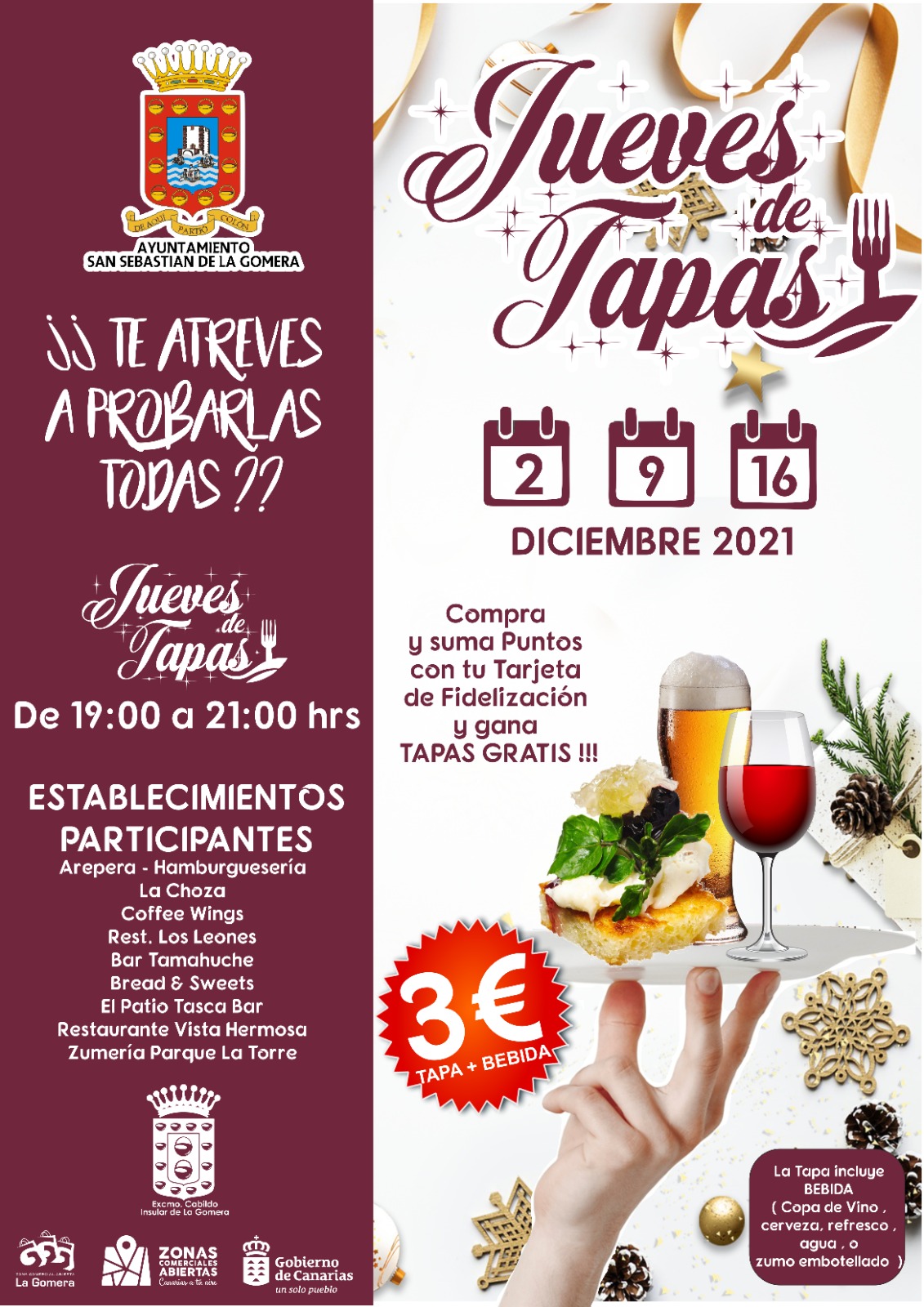 Llegan los ‘Jueves de Tapas’ a San Sebastián de La Gomera