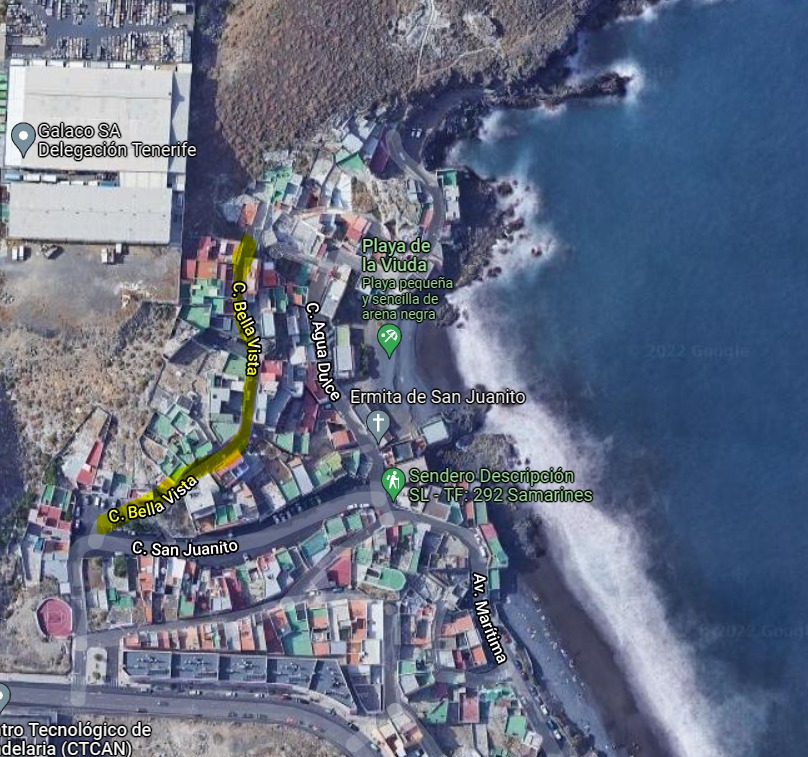 Obras para mejorar las canalizaciones y el alumbrado público en la calle Bella Vista en Playa La Viuda – Candelaria