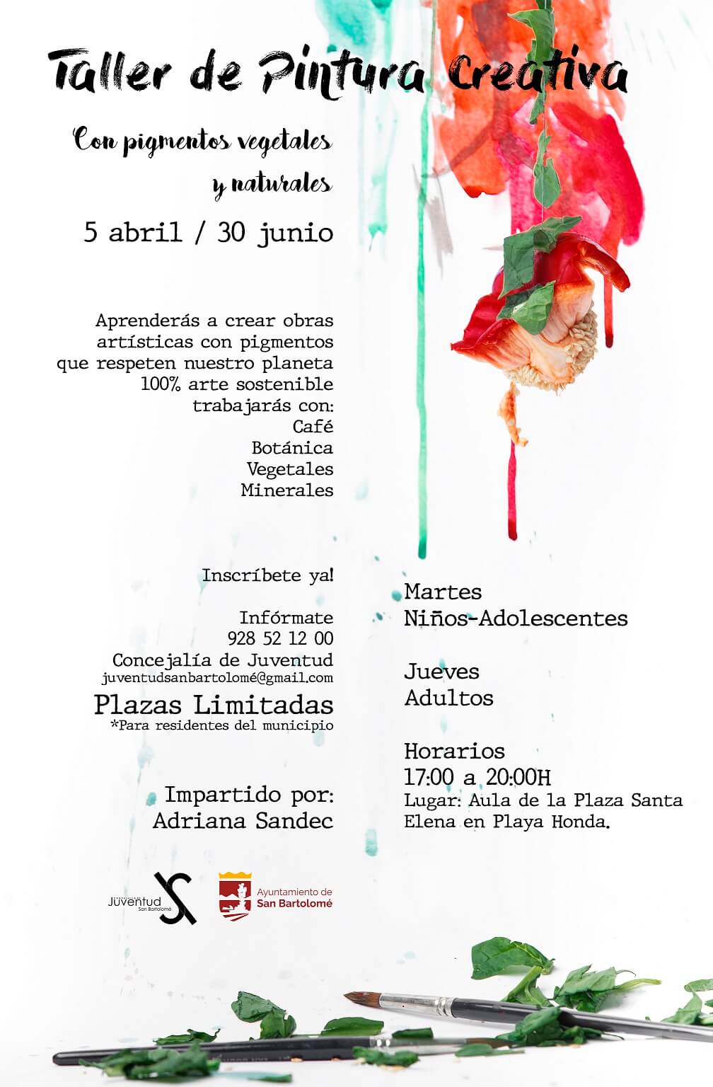 La concejalía de Juventud oferta un taller de pintura creativa gratuito en Playa Honda