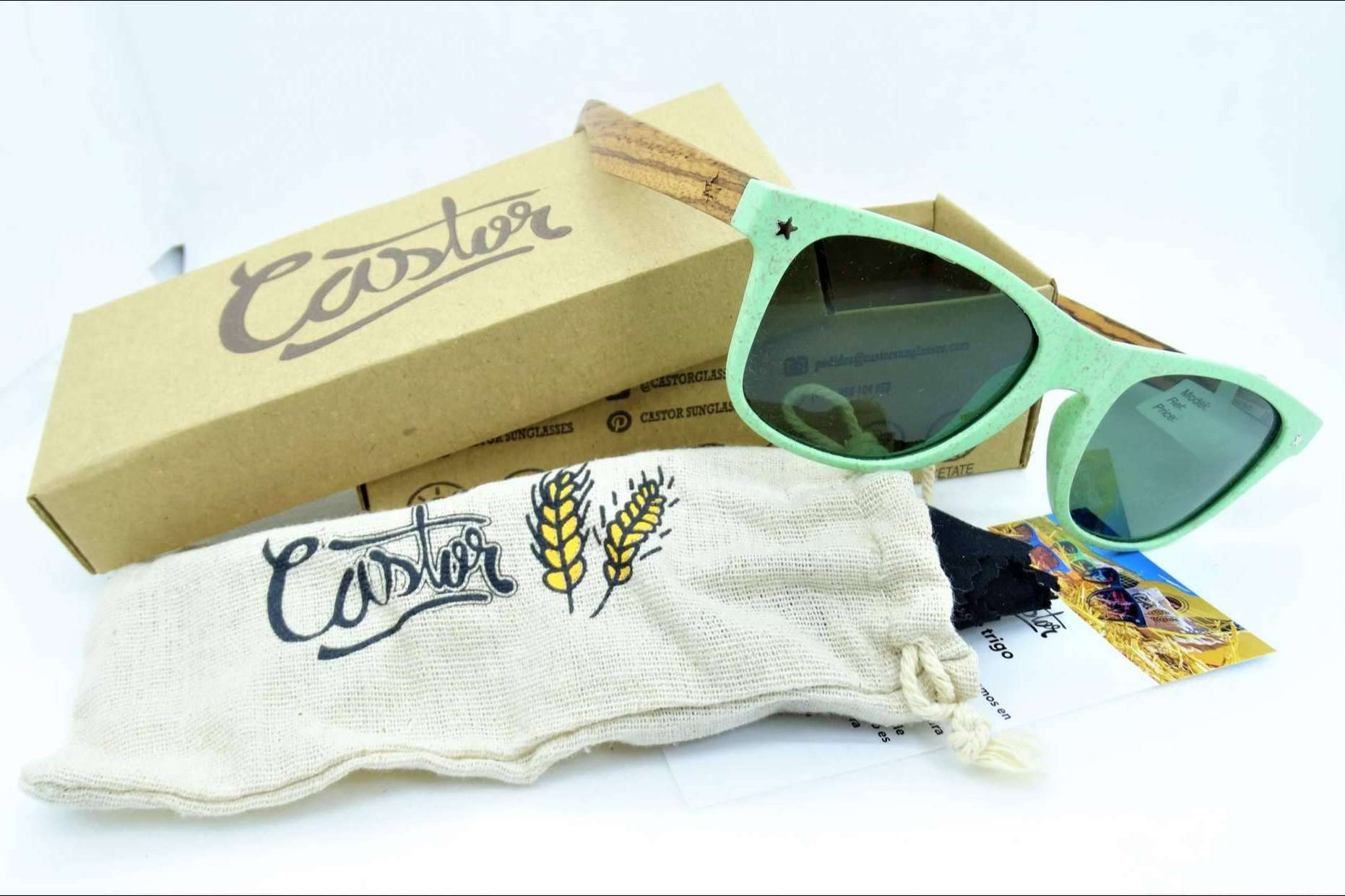 Castor Sunglasses utiliza materiales 100 % biodegradables para la fabricación de sus gafas de sol
