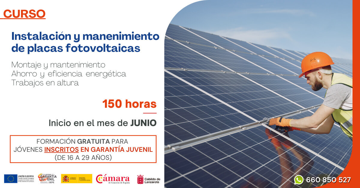 CURSO PICE: INSTALACIÓN Y MANTENIMIENTO DE PLACAS FOTOVOLTAICAS