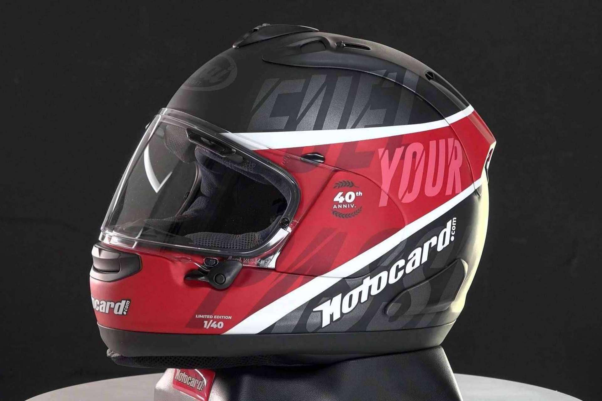 Motocard presenta un casco Arai exclusivo para celebrar su 40 aniversario