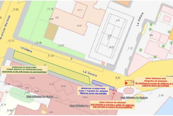 Incidencias de tráfico en la Calle La Galera con motivo de los sondeos previos a la obra la Estación de Bombeo de Aguas Residuales – Candelaria