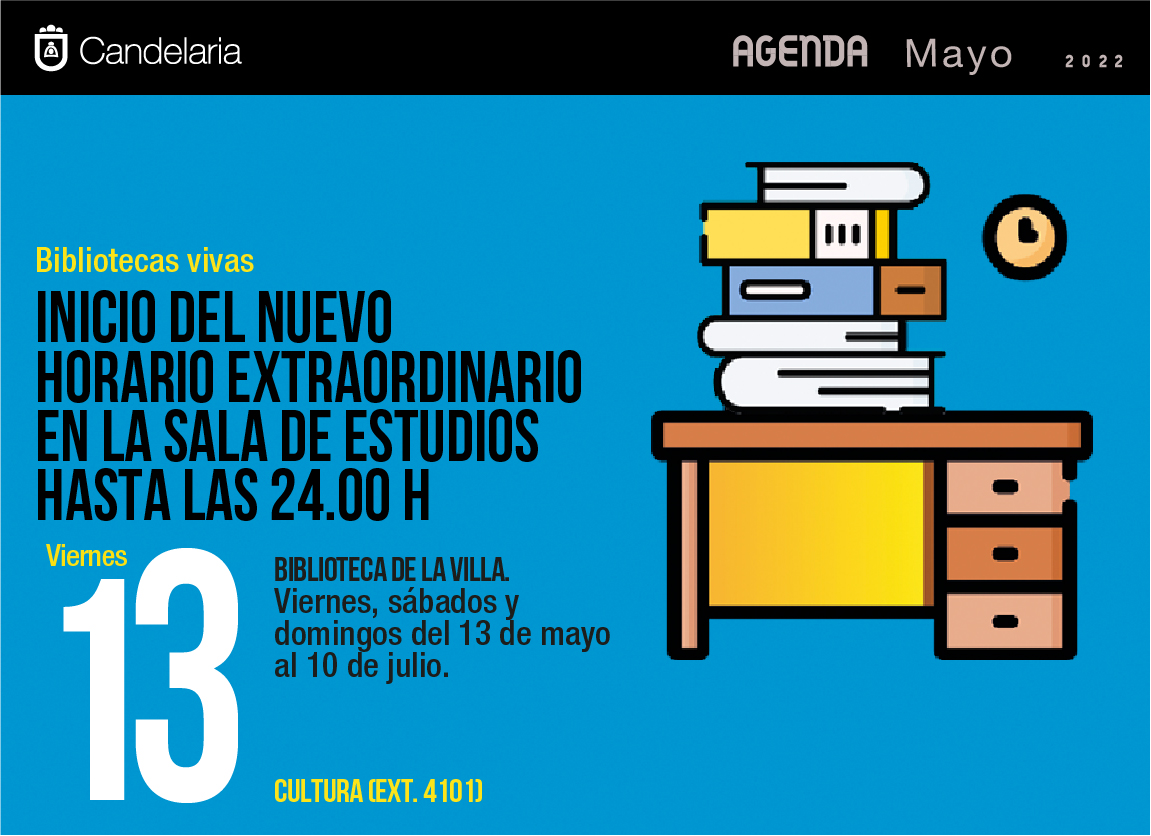 La Biblioteca de la Villa de Candelaria abre su sala de estudios hasta las 00.00 horas – Candelaria