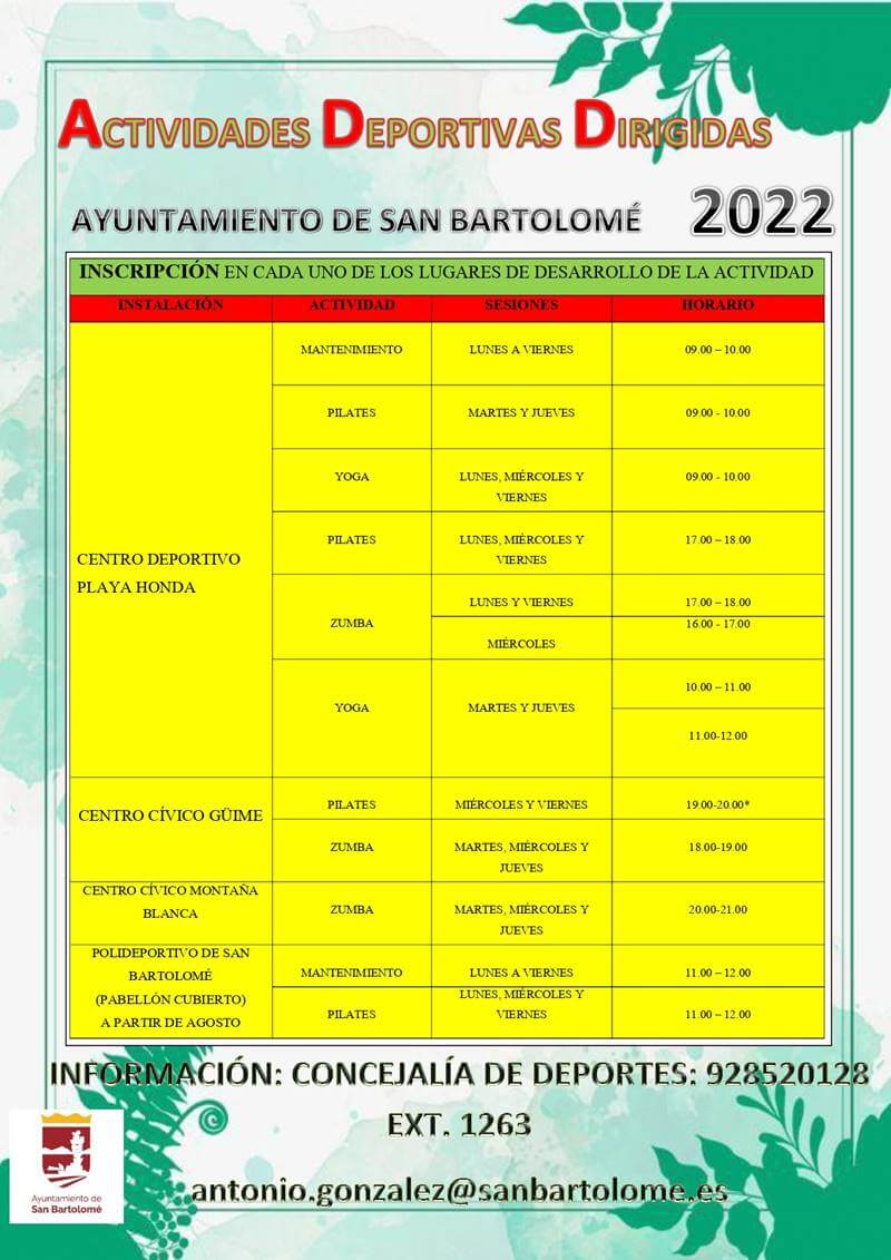 ACTIVIDADES DEPORTIVAS DIRIGIDAS